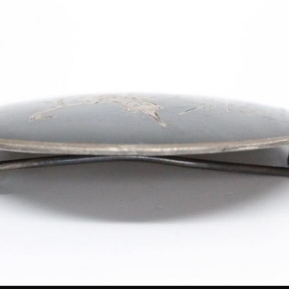 Vintage Sterling Nielloware Siam Brooch - Picture 3 of 5